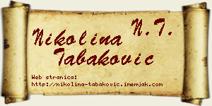 Nikolina Tabaković vizit kartica